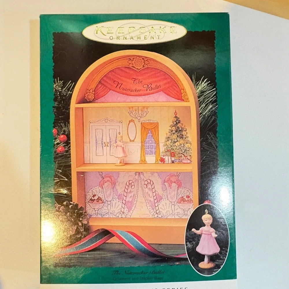 Hallmark Keepsake 1996 Nutcracker Ballet Clara Ornament and Display Stage Set